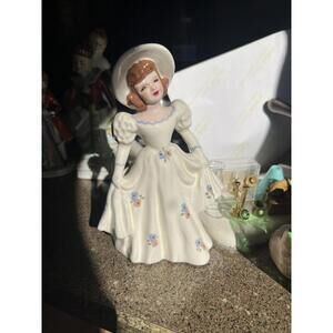 Vintage Florence Ceramics California Lady Figurine in White Dress